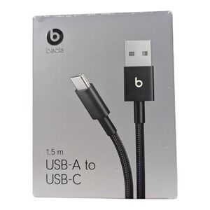 O8. Beats USB-A to USB-C Woven Cable (1.5m) - Bolt Black